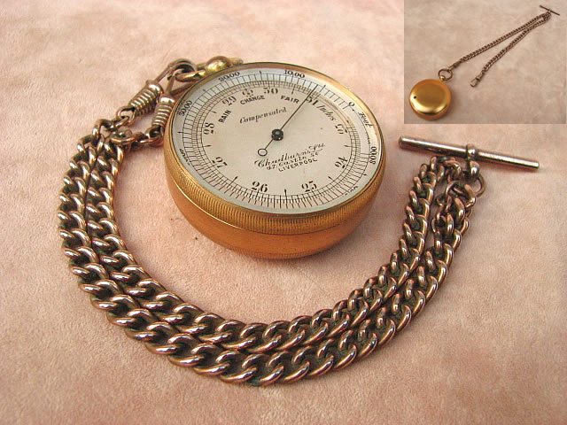 Late 19th century pocket barometer & altimeter by Chadburns Liverpool
